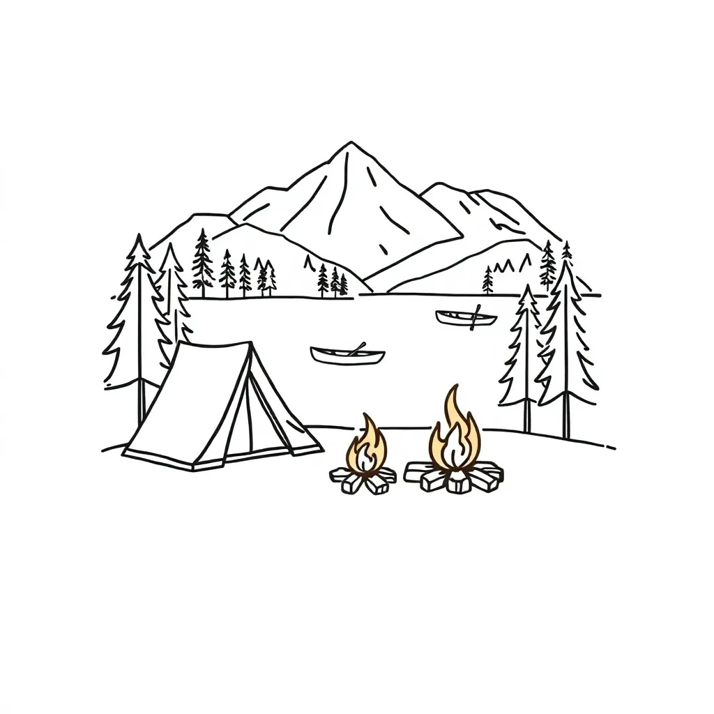 Camp activities illustration