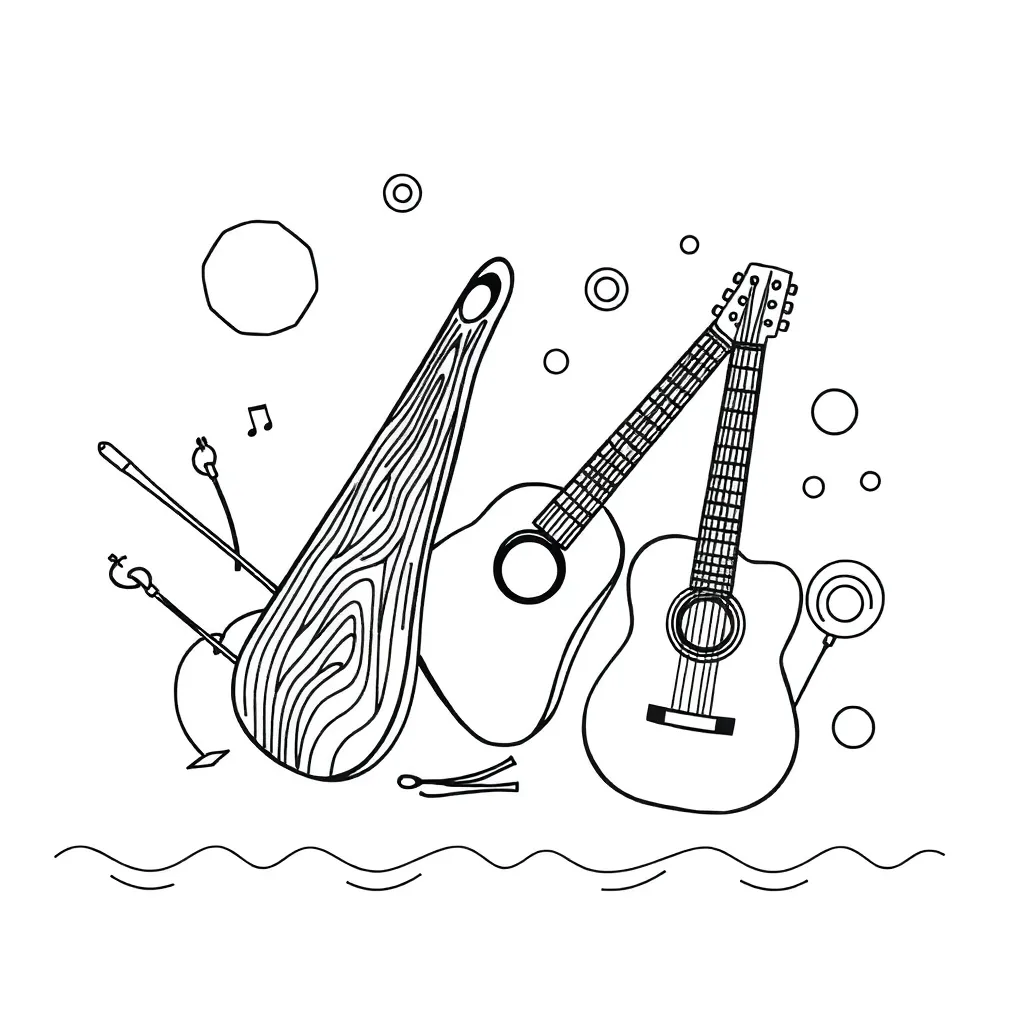 Musical notes and rhythm patterns