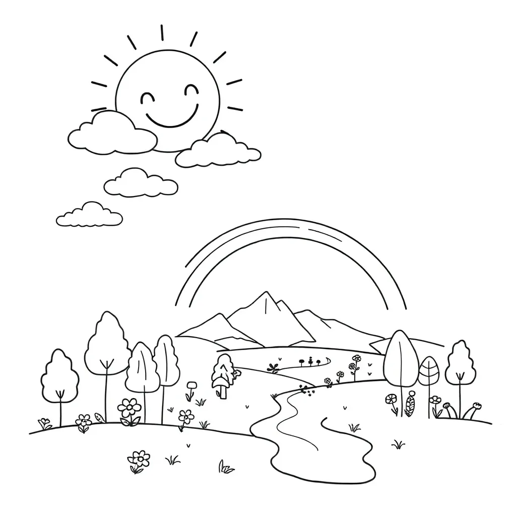 Mountain landscape illustration