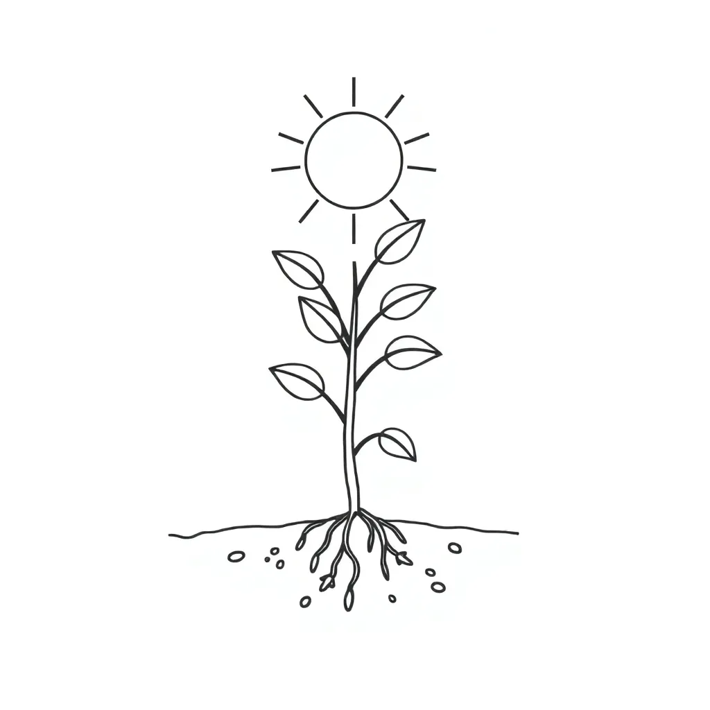 Aquatic plant producing oxygen bubbles in sunlight