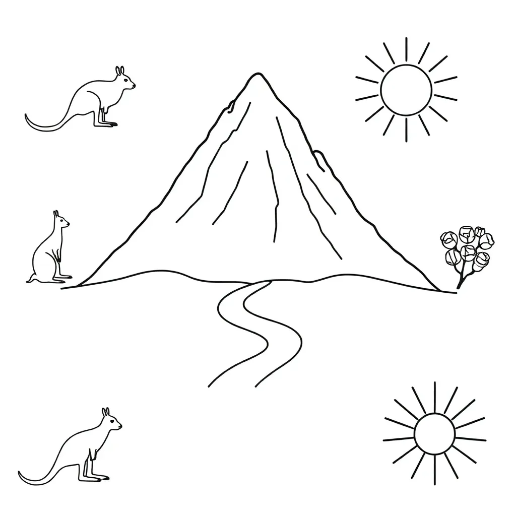 Adventure story mountain illustration