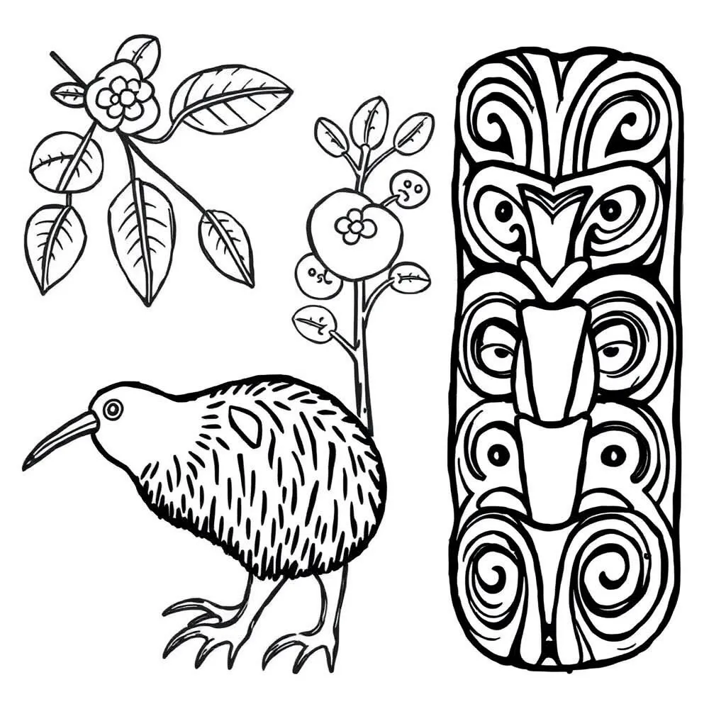 Māori location vocabulary illustration