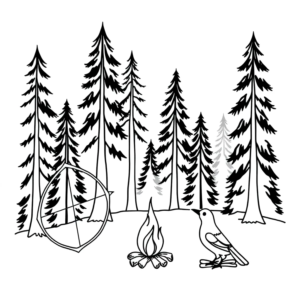 Mockingjay pin illustration