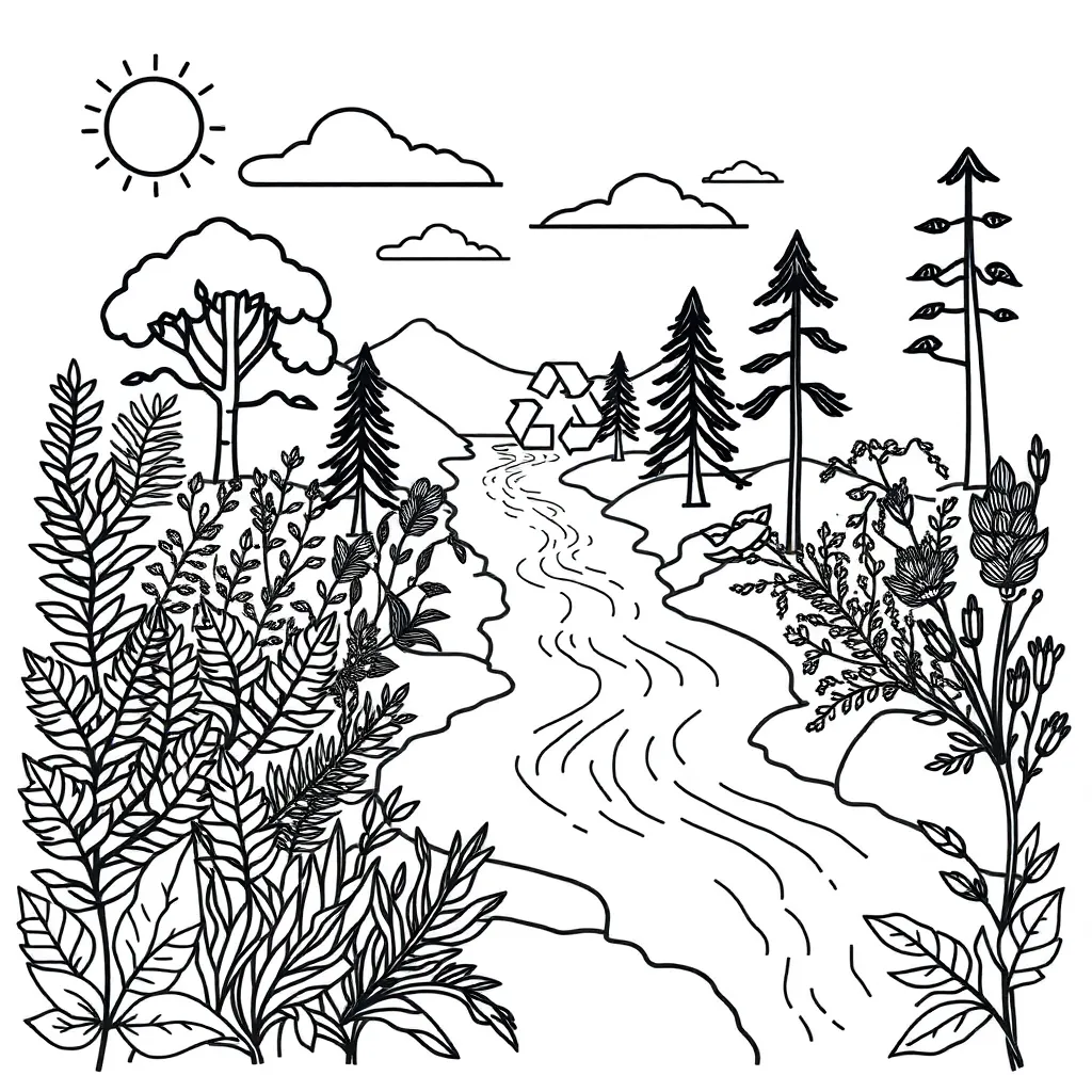 Plant and leaf illustration