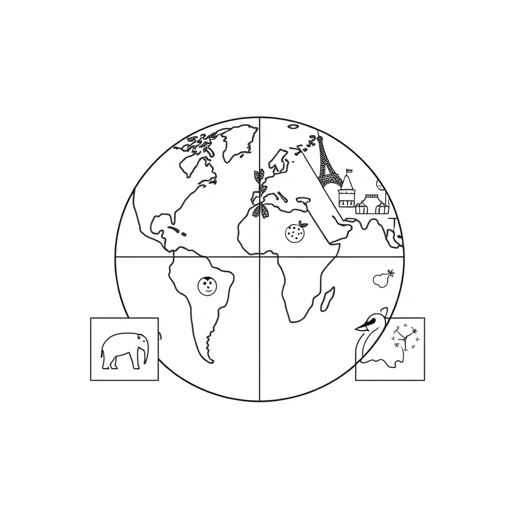 World map with continents