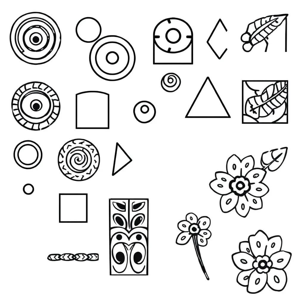 Various 2D shapes including triangles, squares, and pentagons