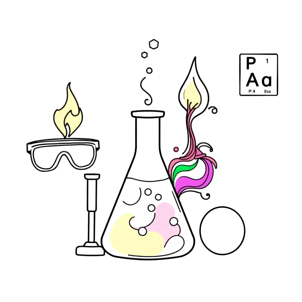 Chemical reaction with bubbling beaker