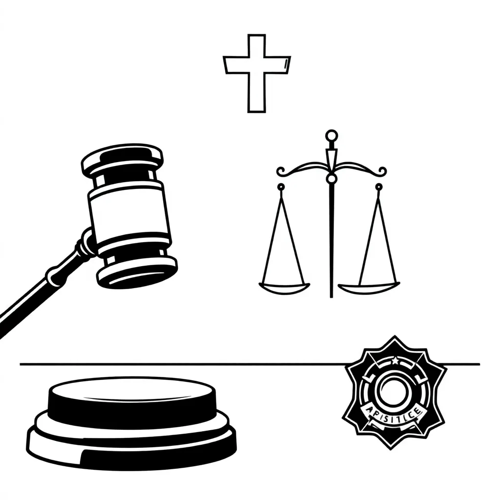 Fourth Amendment and police badge illustration