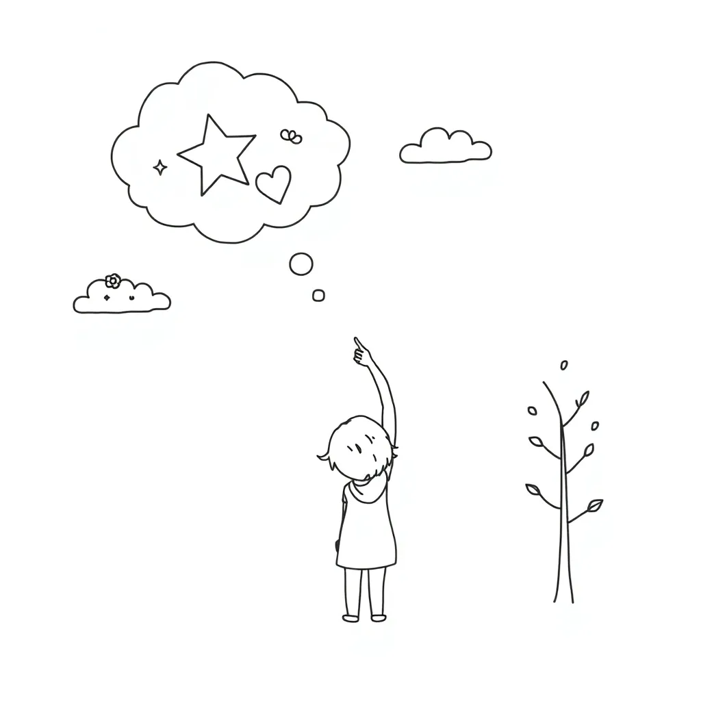 Student speaking to the moon and stars