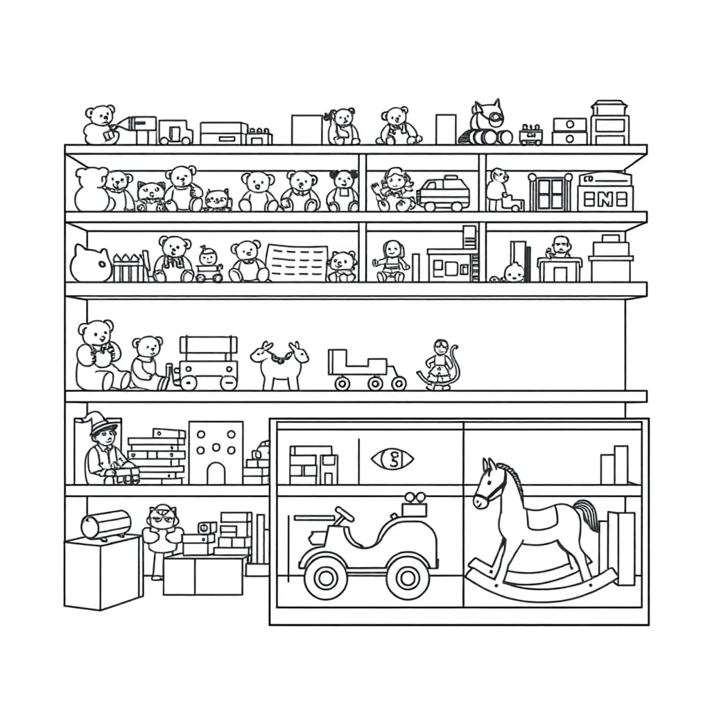 Toy museum with colourful toys