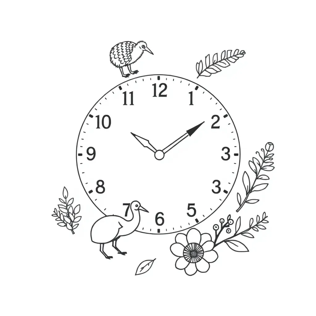Clock showing o'clock time
