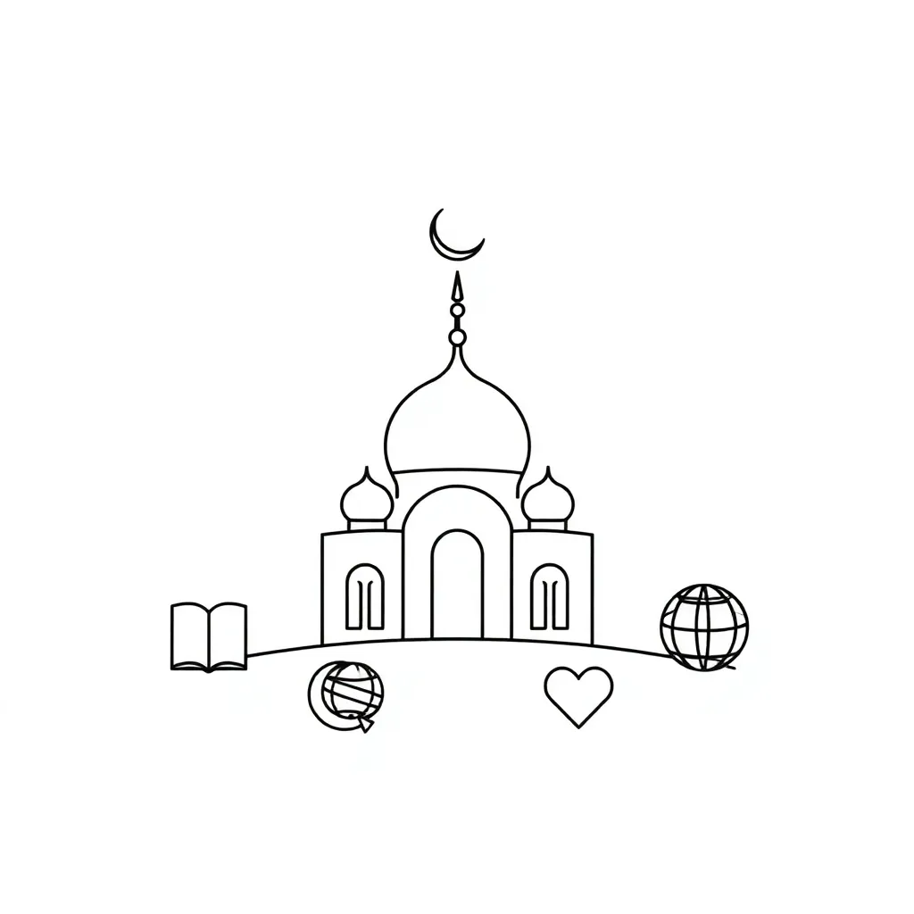 Islamic crescent moon and star symbol