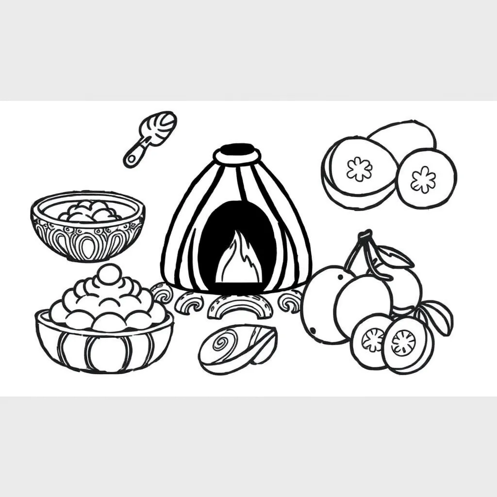Colourful food groups illustration
