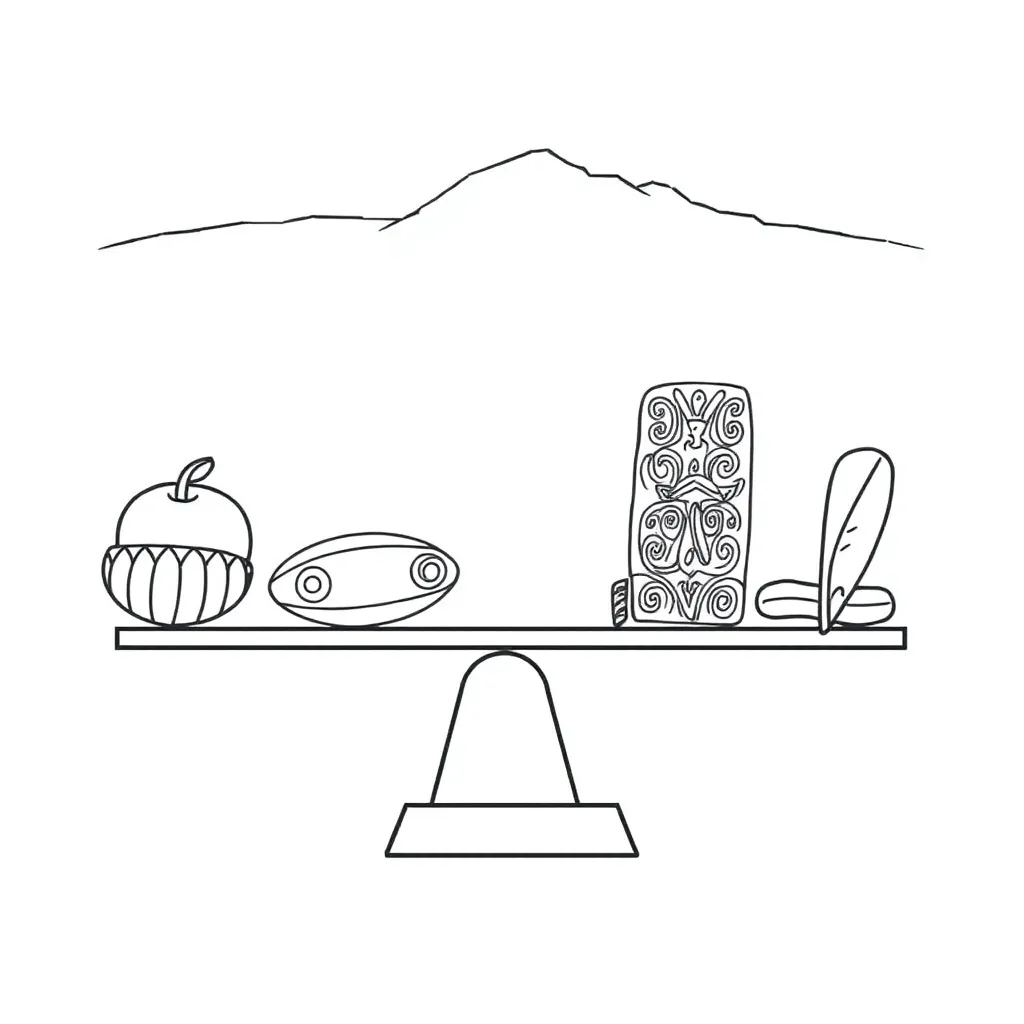 Balance scale with objects