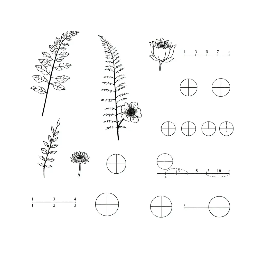 Number line with fractions and decimals