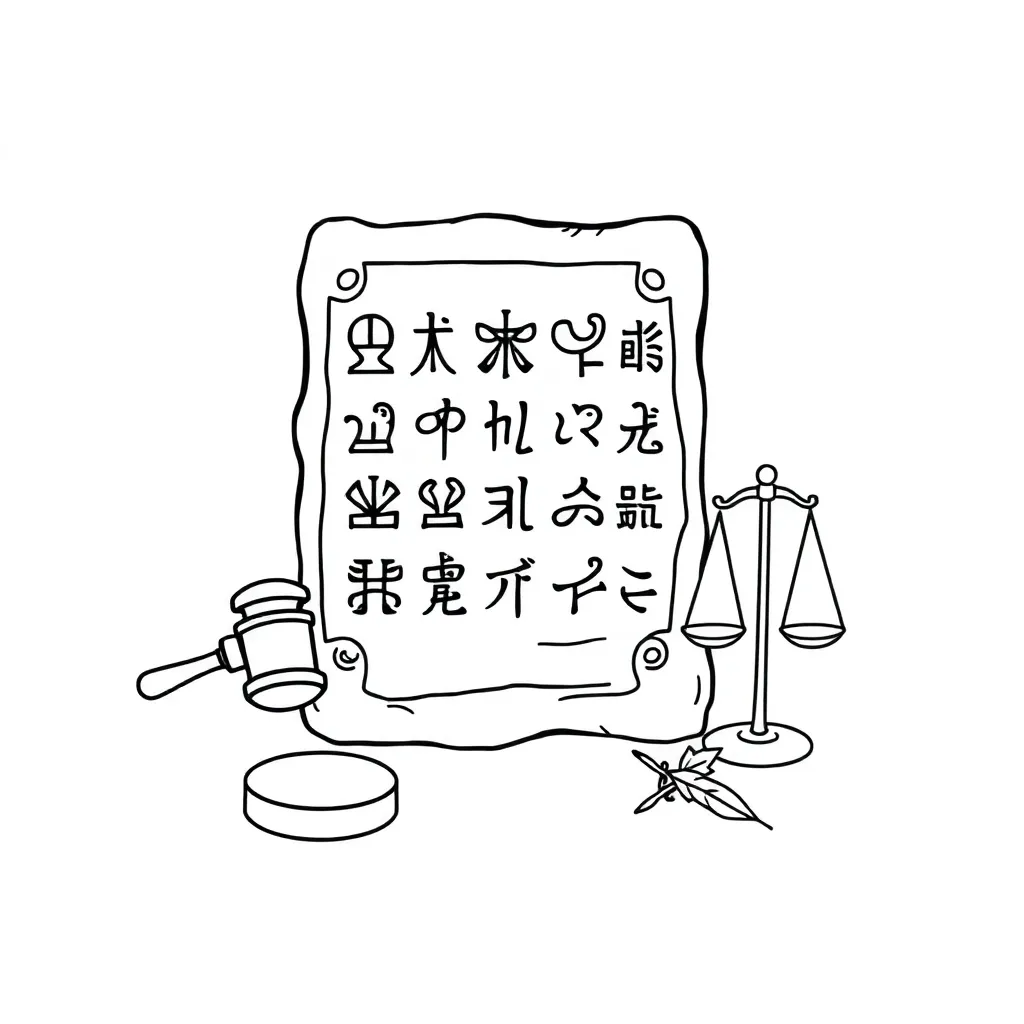 Ancient Mesopotamian law tablet illustration