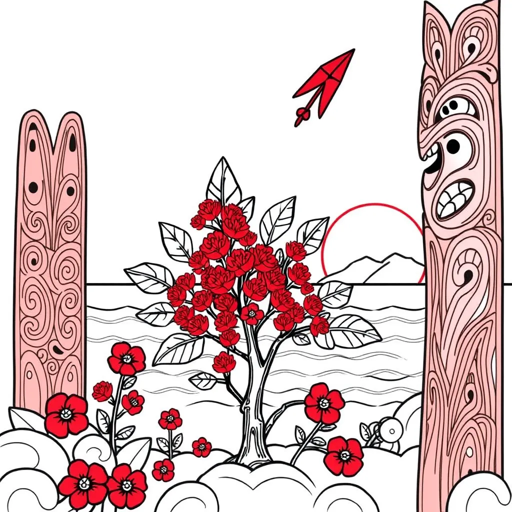 Red apple and strawberry illustration
