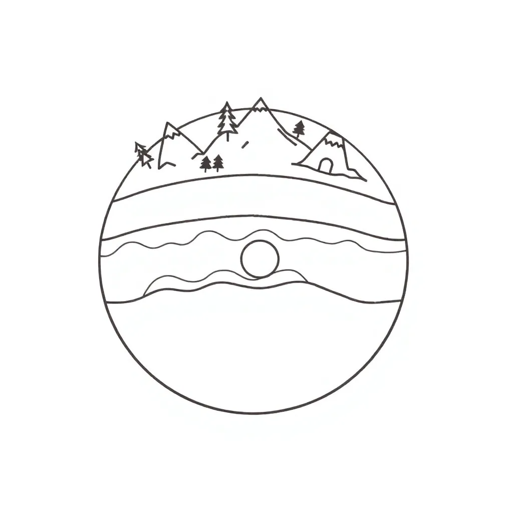 Cross-section diagram of Earth's layers