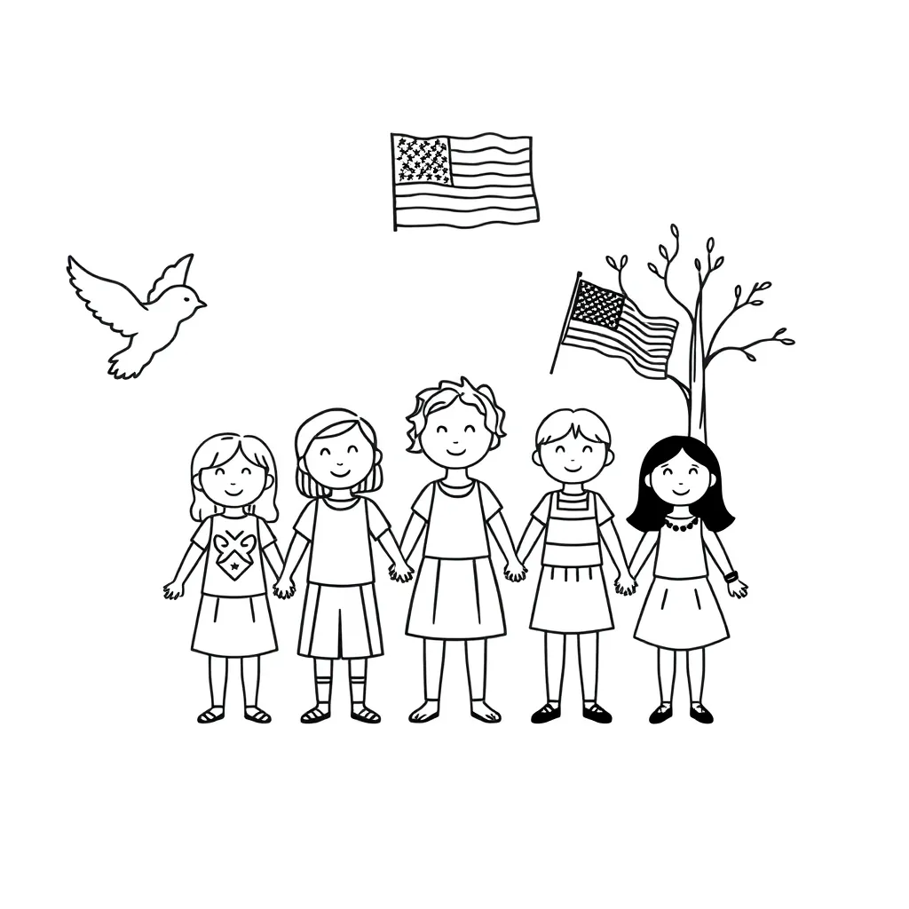 American flag and liberty bell illustration