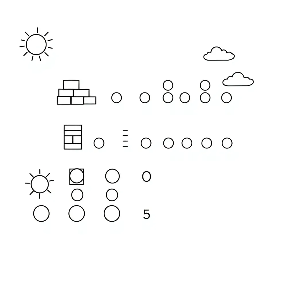 Base-ten blocks showing tens and ones