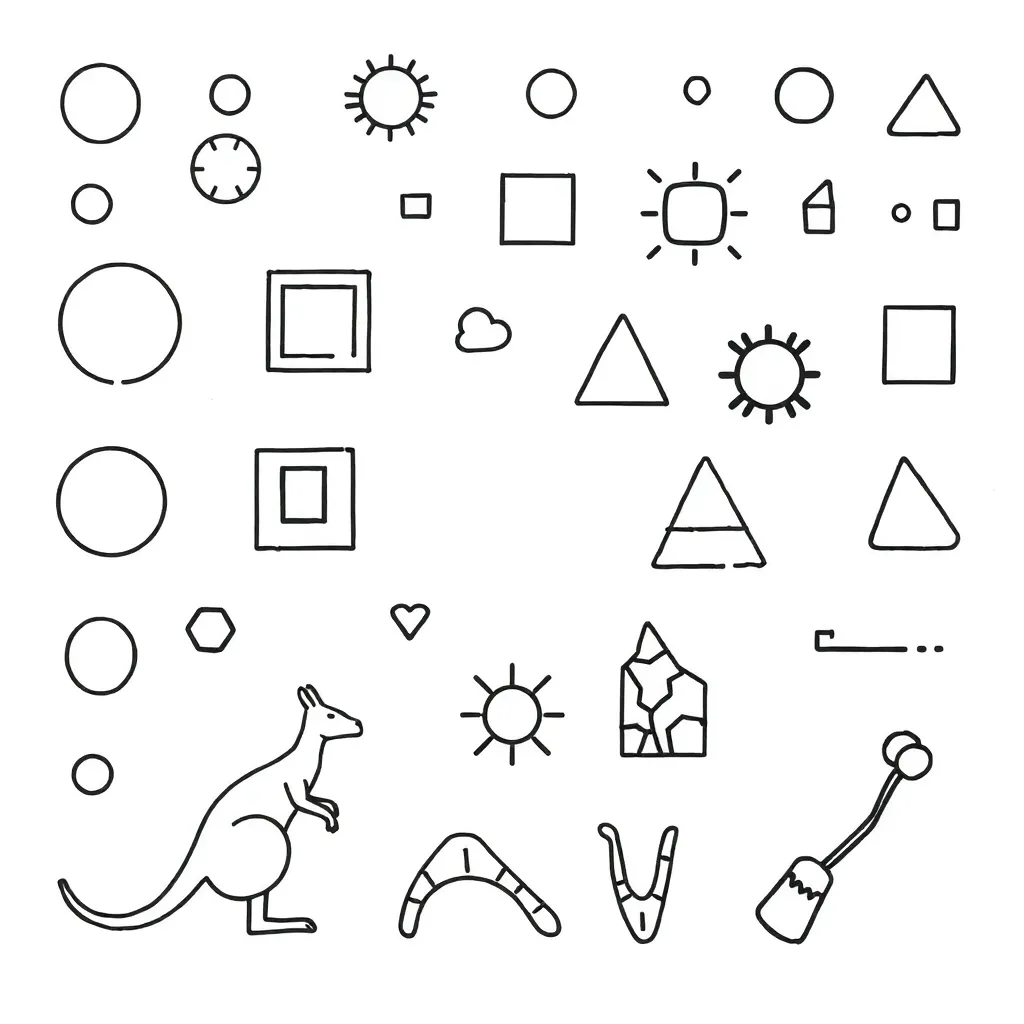 Various 2D shapes including triangles, squares, circles and rectangles