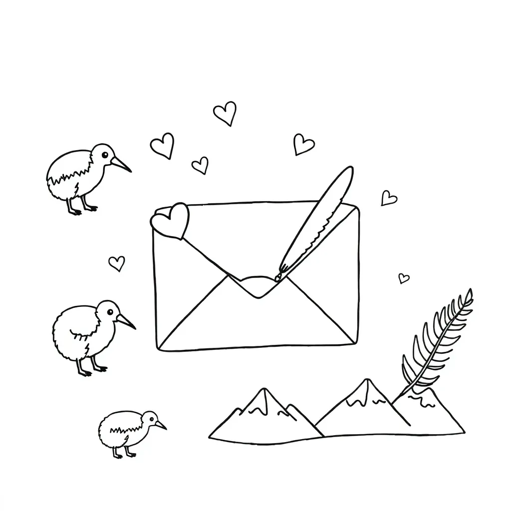 Letter writing illustration