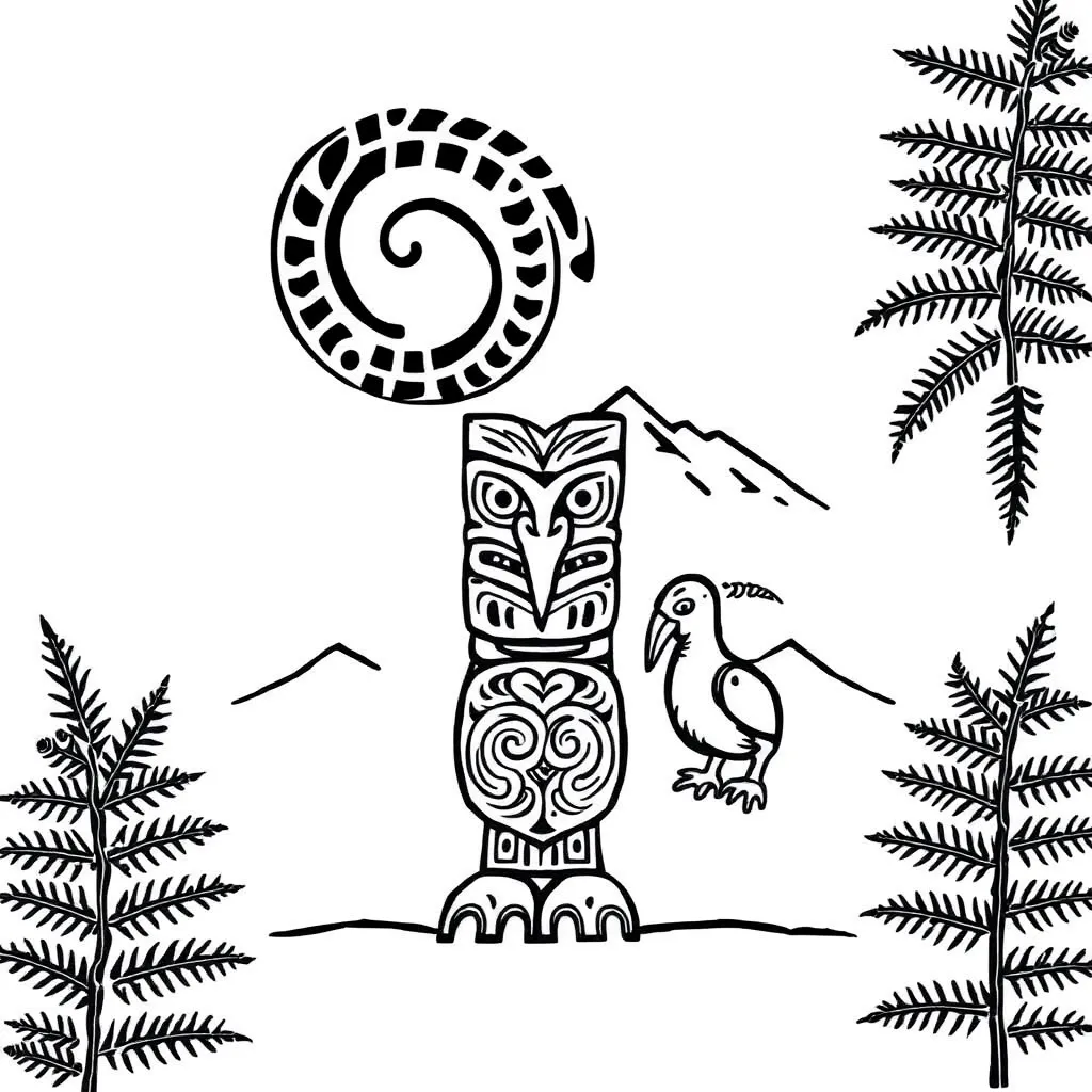 Te reo Māori syllable worksheet illustration