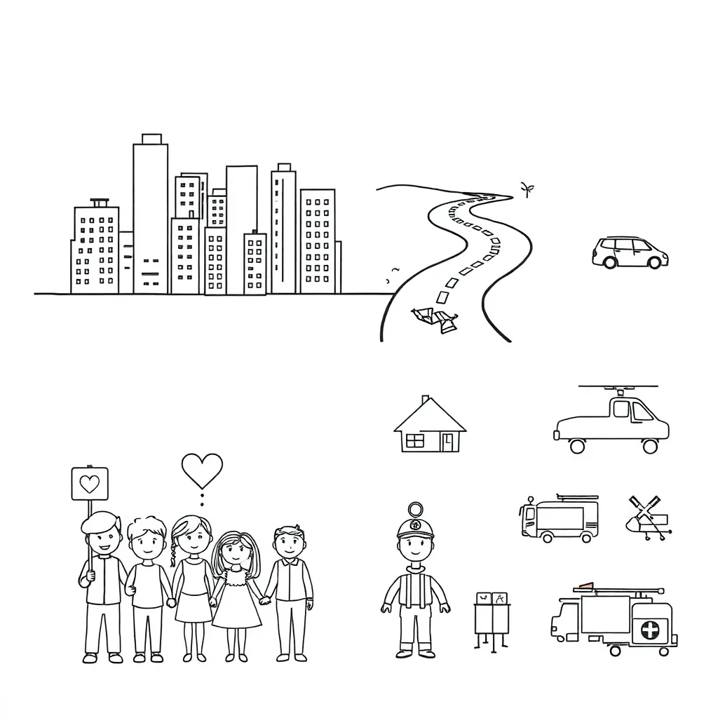 Earthquake damage illustration