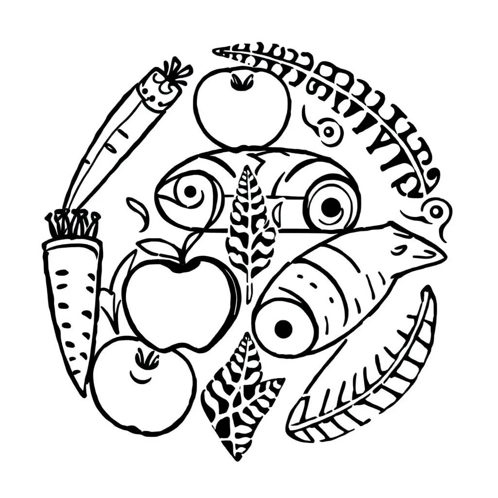 Nutrition and healthy foods illustration