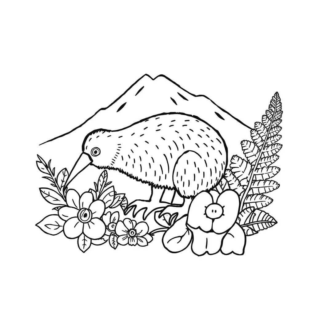 Garden with living things illustration