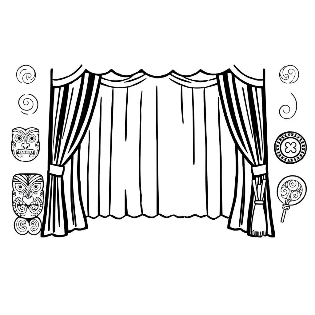 Theatre masks and script illustration
