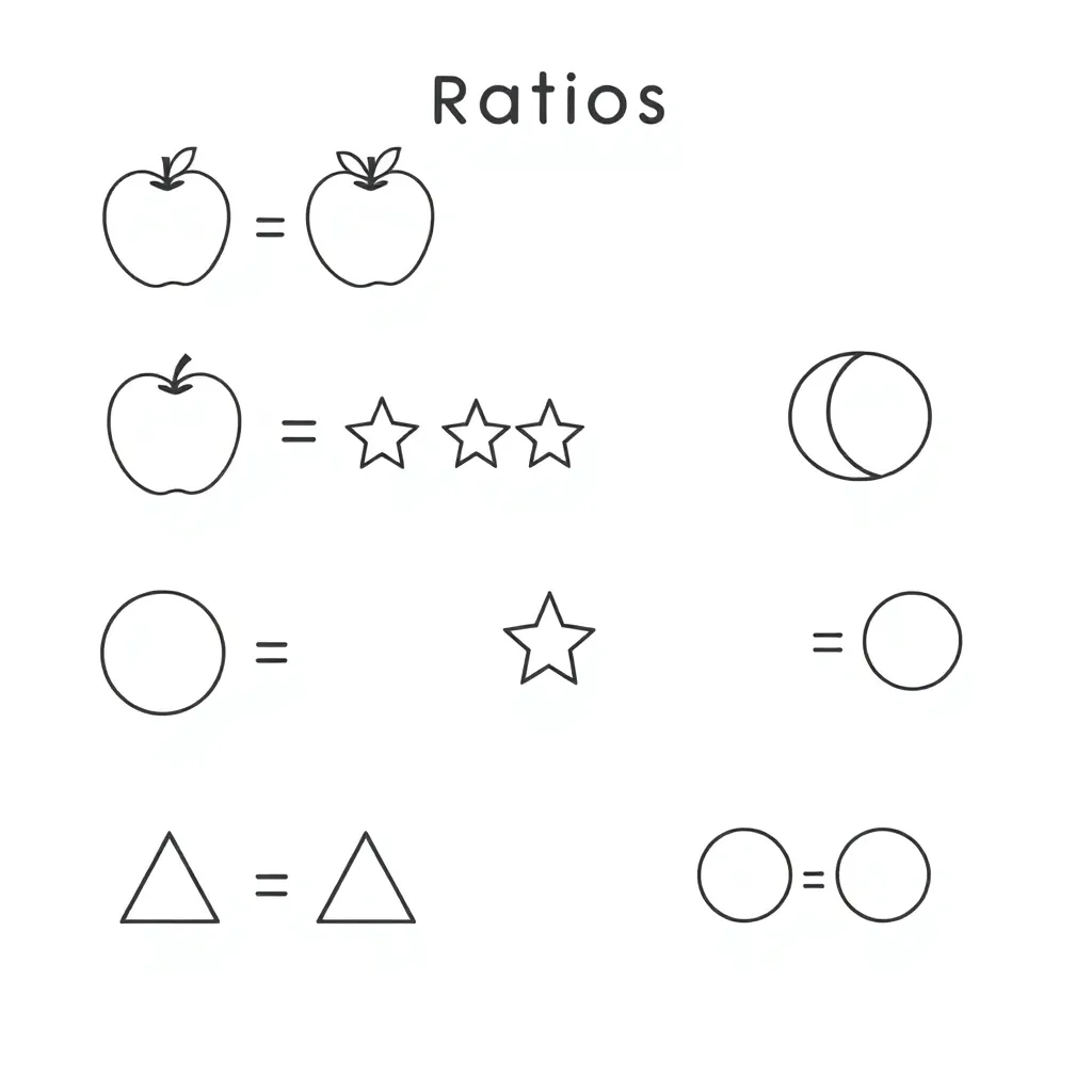 Mathematical ratio symbols and calculations