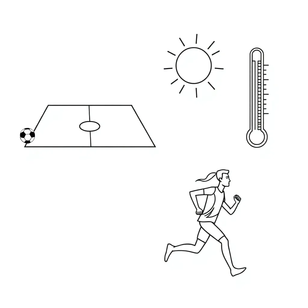 Jugador de fútbol en clima caluroso
