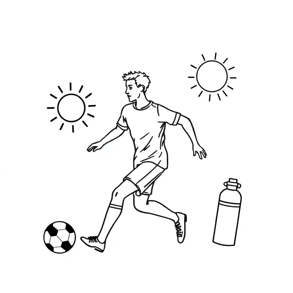 Student exercising with energy pathways illustration