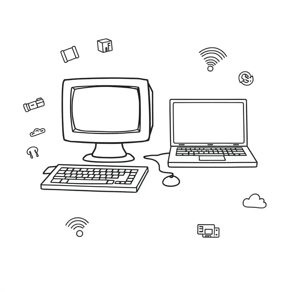 Computer timeline illustration