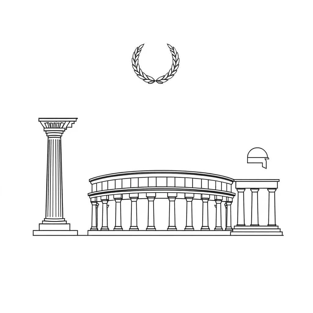 Ancient Greek and Roman columns and architecture