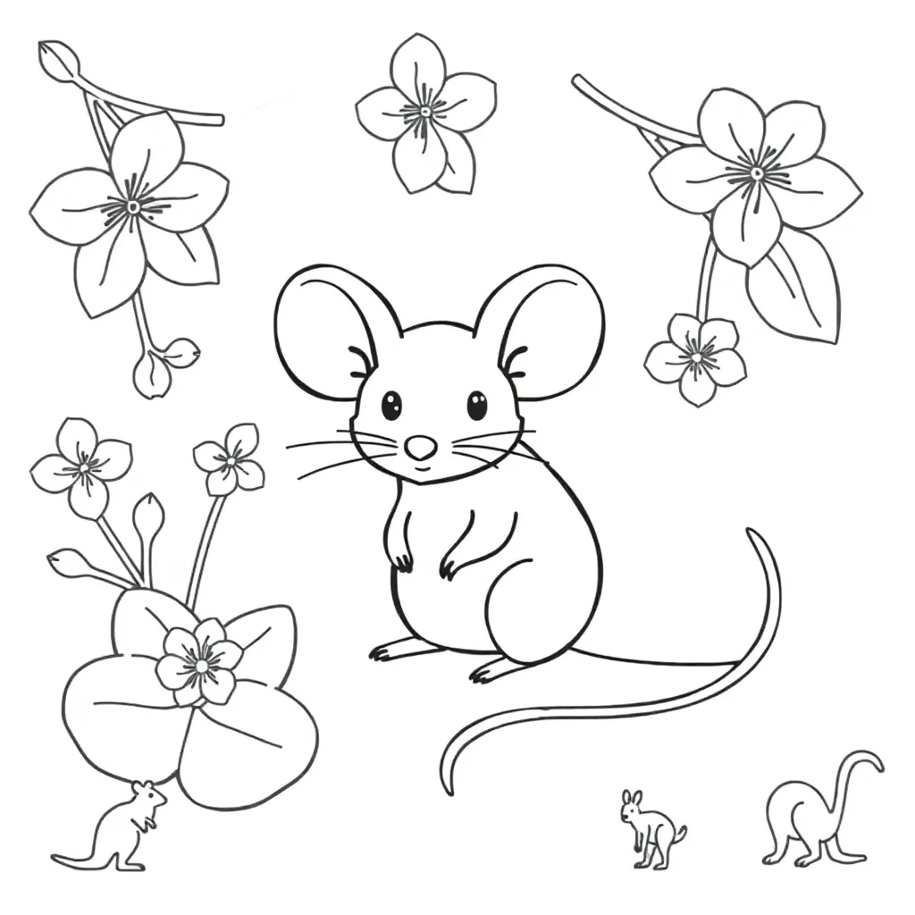 Cute cartoon mouse illustration