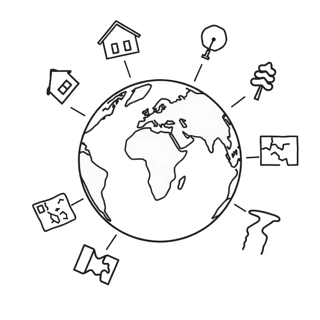 Geography themes illustration