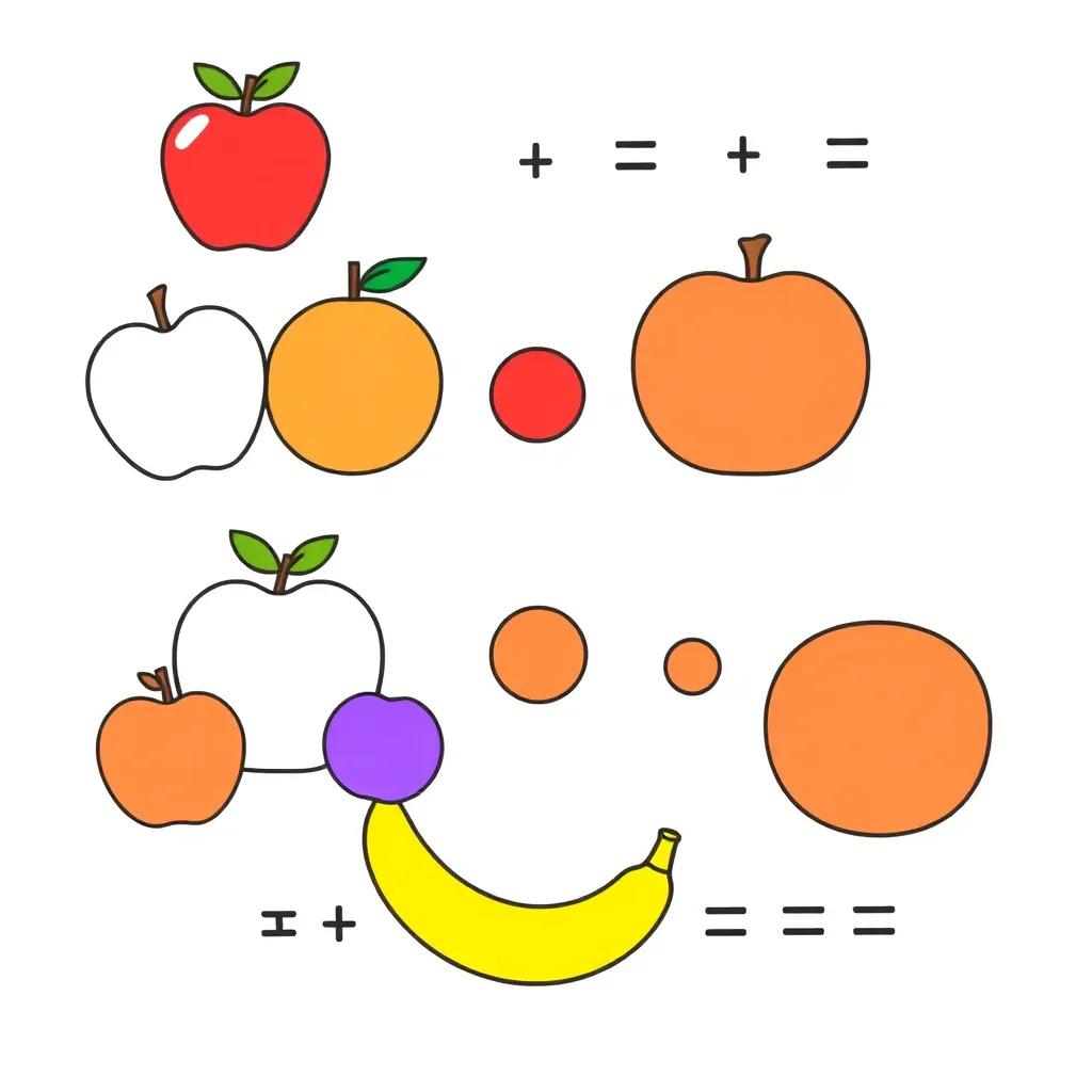 Colorful counting blocks and math symbols