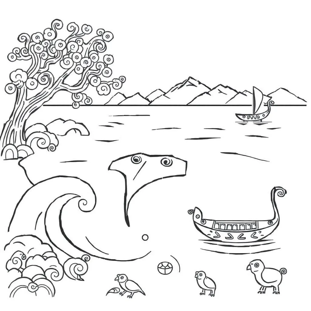 Māori stingray pattern illustration