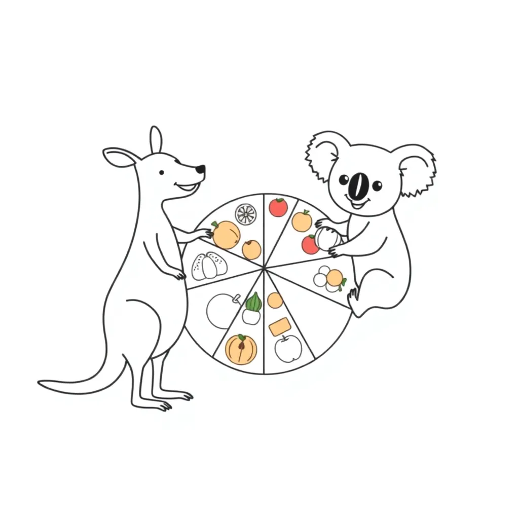 Fraction circles and bars illustration