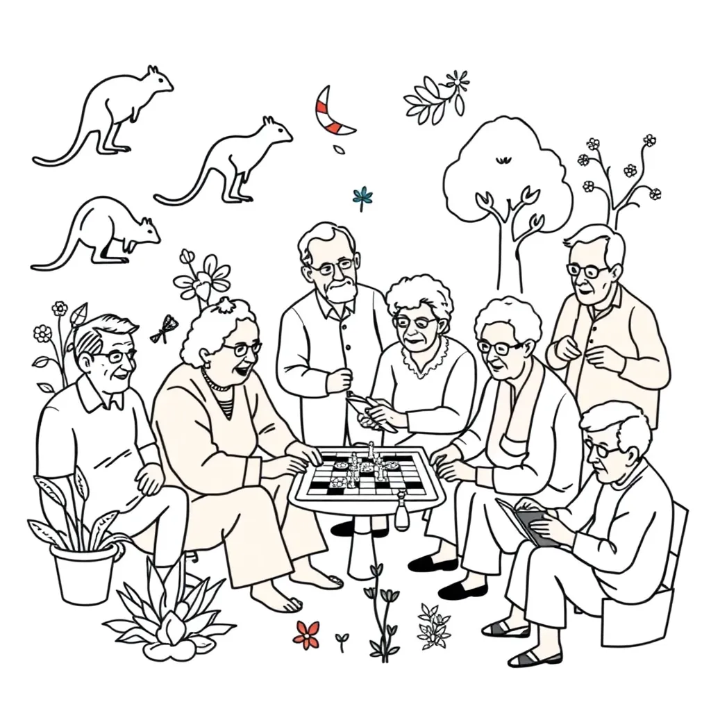 Diverse group of older adults engaged in community activities