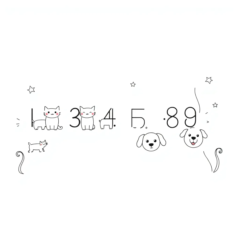 Number line with odd and even numbers illustration