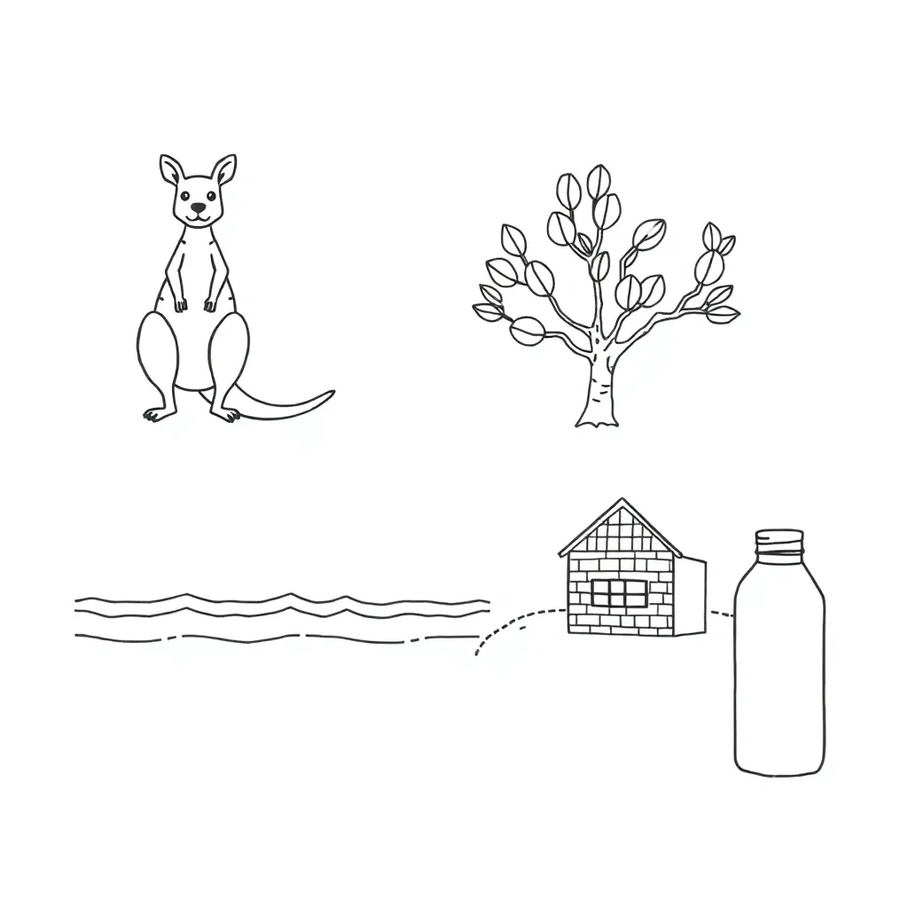 Various materials including wood, plastic, metal and fabric