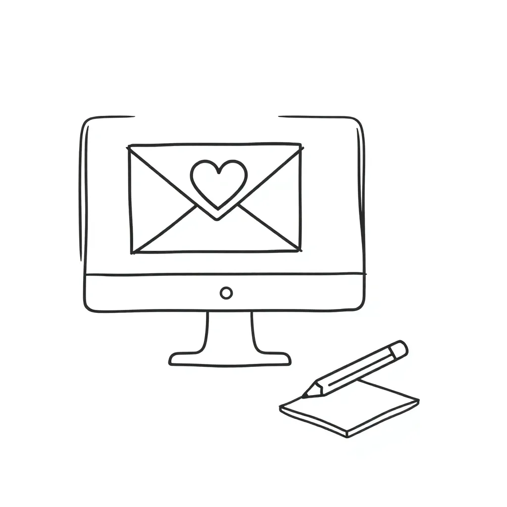 Email writing illustration