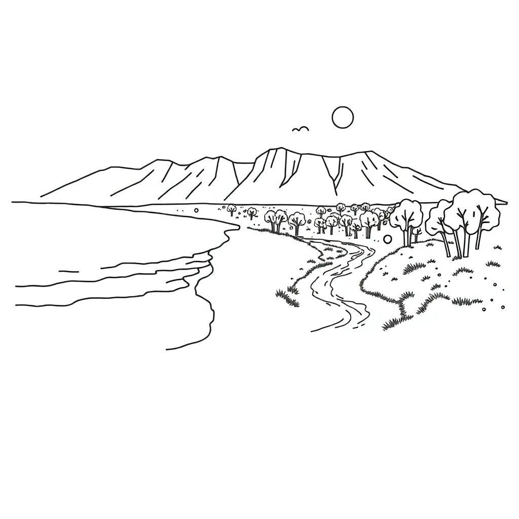 Earth's surface features illustration