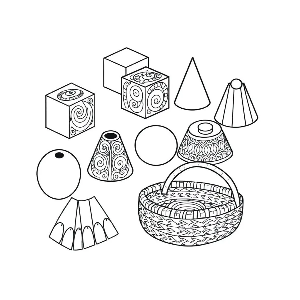 3D shapes illustration