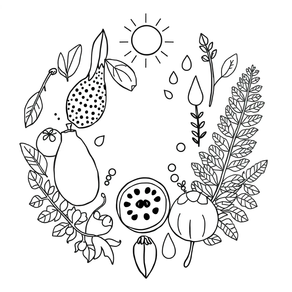 Healthy foods and nutrition illustration