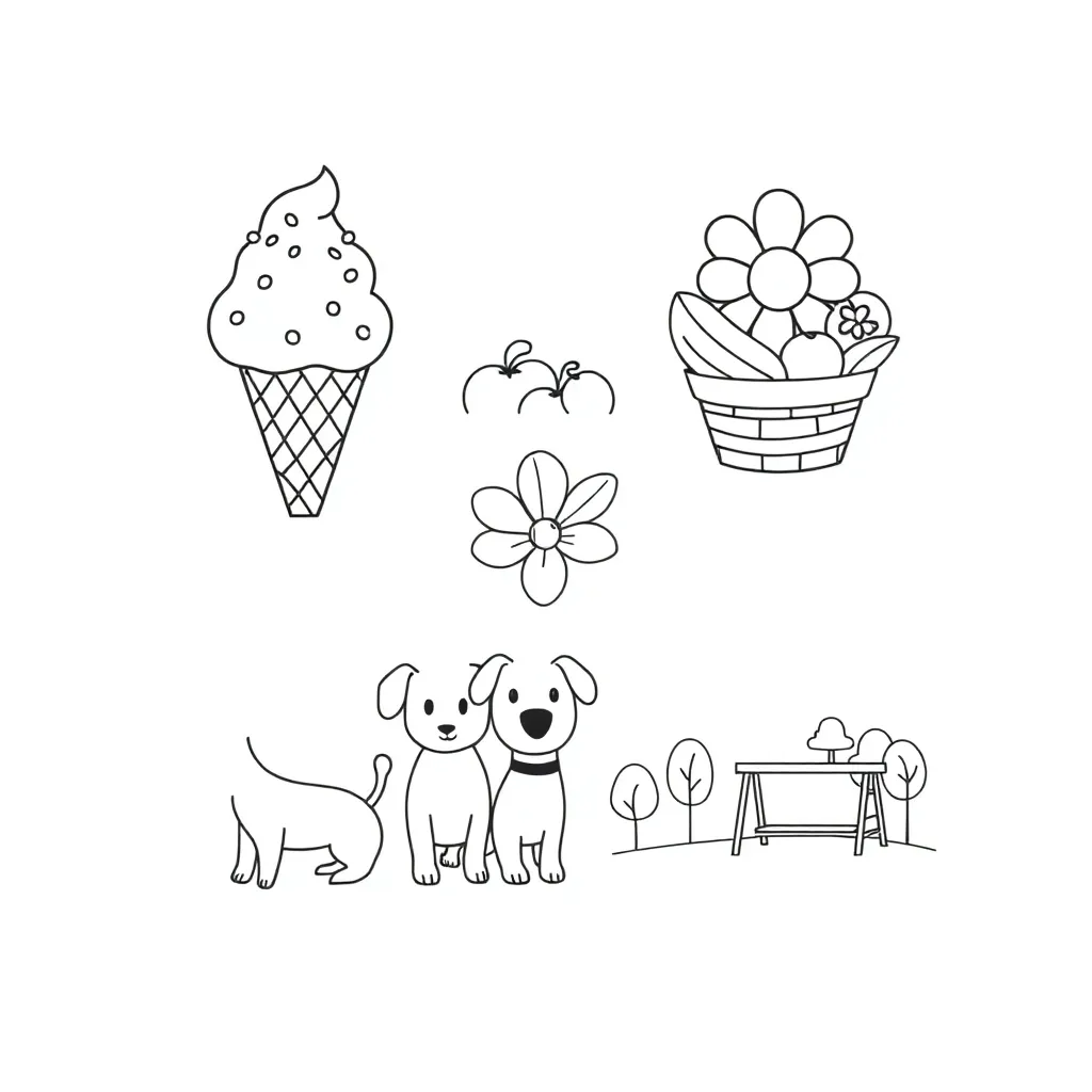 Five senses illustration with eyes, ears, nose, mouth, and hands