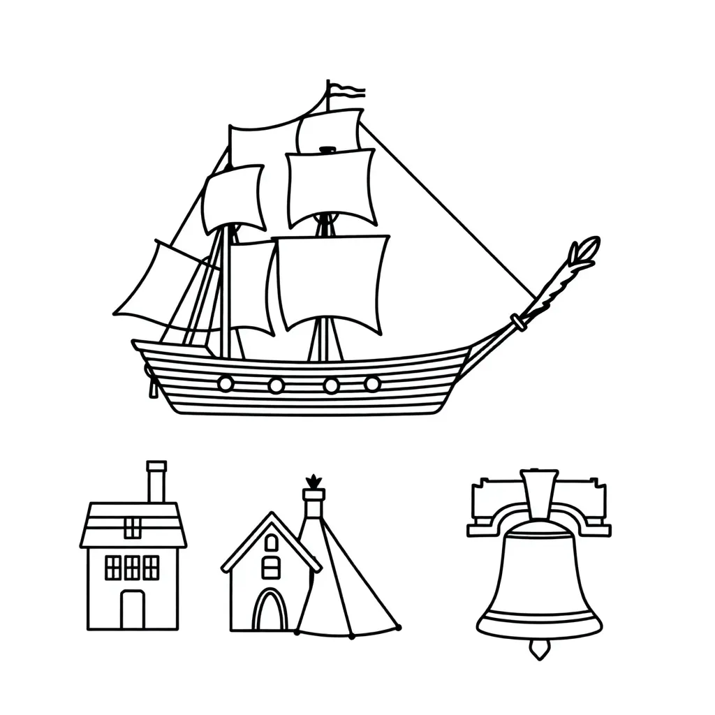 Colonial America illustration